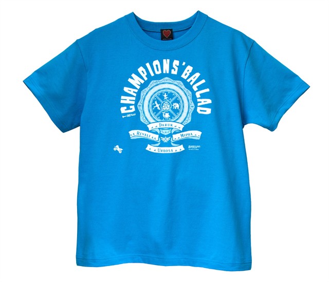 ゼルダの伝説 ブレスオブザワイルド /英傑カレッジTシャツ (スカイブルー)/THE KING OF GAMES