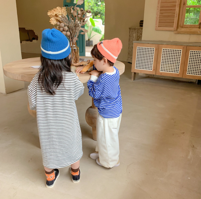 2色 ストライプ スウェット Or ワンピース 男の子 女の子 春 夏 秋 おしゃれ 人気 可愛い Coolkids