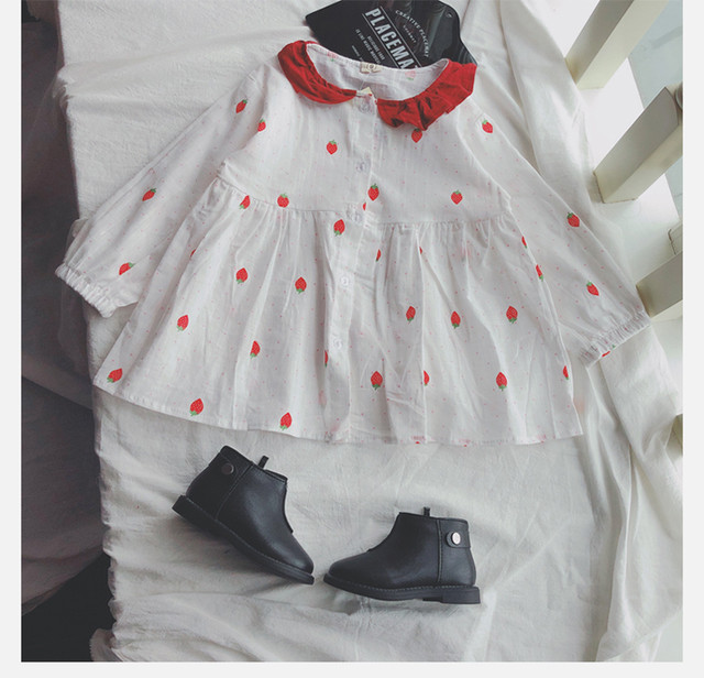 ワンピース いちご ゆったり かわいい 長袖 シャツワンピ 子供 キッズ ベビー服 赤ちゃん 女の子 Tm080 Berceau Select Shop ベルソー セレクトショップ キッズ 親子ペアetc