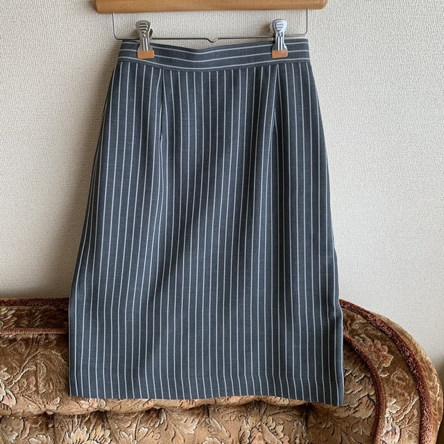 レトロヴィンテージ古着80sストライプシャツ スカート セットアップ デッドストック Roinaz Used Salon