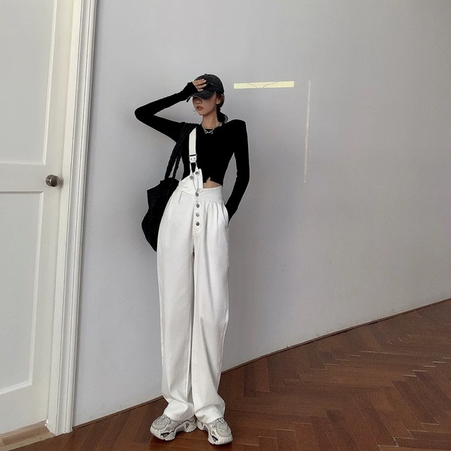 white one shoulder overall