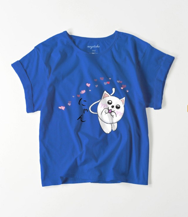 かわいい 5種類の色違い ロールアップ Tシャツ レディース ねこ Lineキャラクター Nayotake Online Store 公式 Lineキャラクター グッズ 小物販売