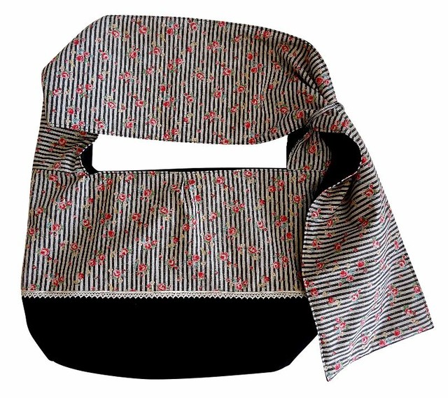 スリング・バッグ＜ストライプ×フラワー＞