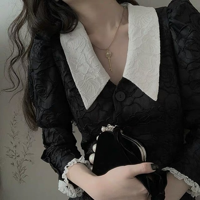 tucked sleeve lace dress
