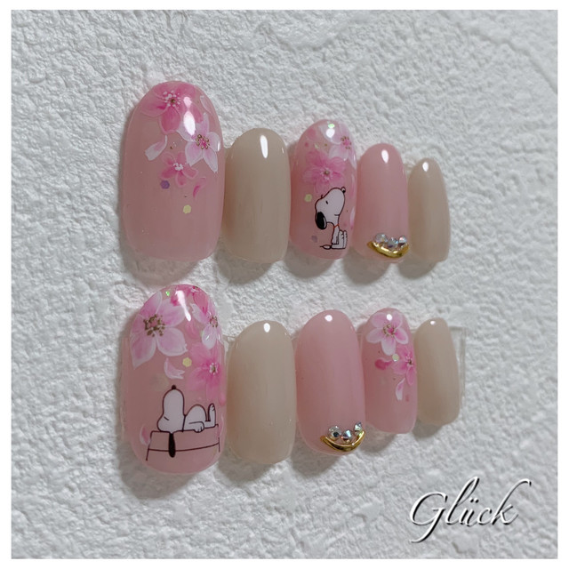 02 スヌーピー 桜 Glucknail