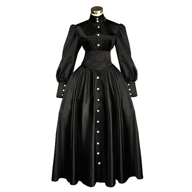 中世風 舞台衣装 舞台 衣装 ステージ 演奏会 貴族 中世 ワンピース ロココ調 ヴィクトリア調 黒 Xl T001 Haln0192 胡蝶の夢 大きいサイズ専門店