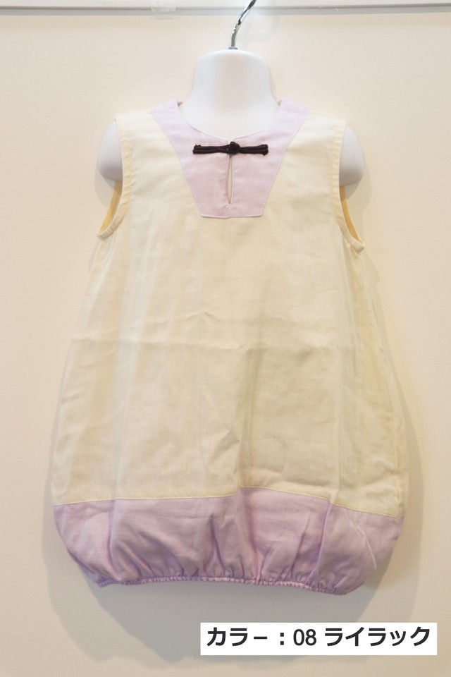 ダブルガーゼのバルーンワンピース ベビー キッズ 80 110 ハンドメイド 受注製作 親子コーデ 日本製 Love In Form 家族でお揃い ハンドメイド服