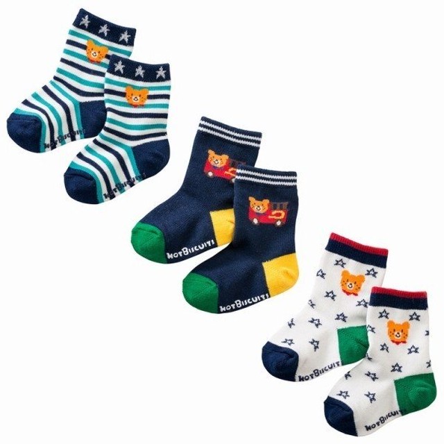 ミキハウス正規販売店 ホットビスケッツ ミキハウス 靴下 ３足組ソックスパック74 9622 262 Fluffy Osaka