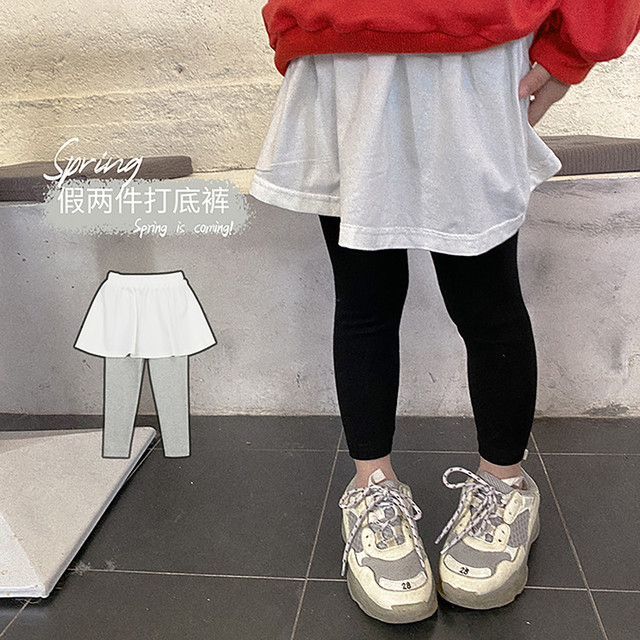女の子 レギンス付き スカート レギンス 春 秋 80ー150cm 2色 Dyh海外子供用品