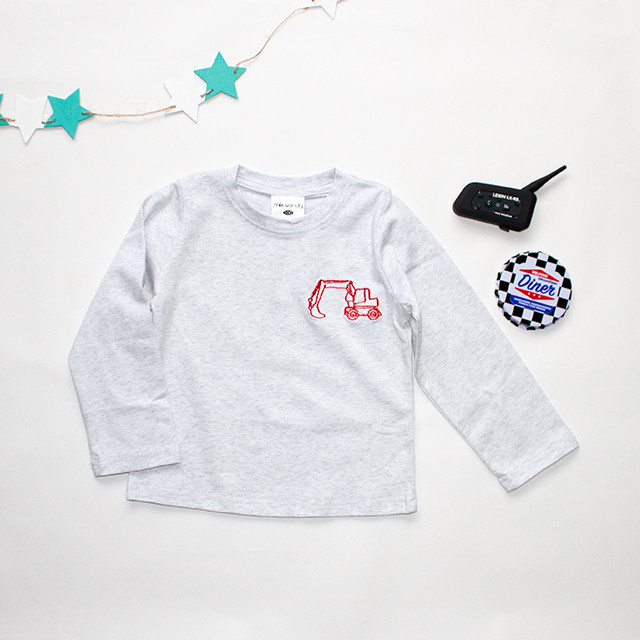 働く車ワンポイント長袖tシャツ Codycoby