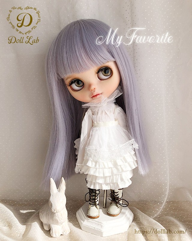 フロランタンストレート 12inch モーヴシルバー 髪ありブライス ドール ウィッグ Dwl001 A141 12in Doll Lab