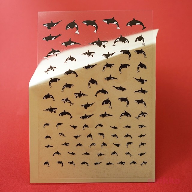 レジン封入用シール 白インク版 シャチ Puikko