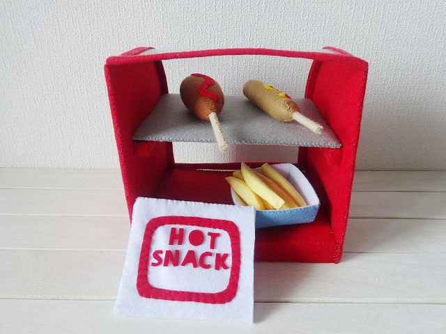 フェルト付型紙セット コンビニ ホットスナック屋さん 送料無料 フェルトままごと シュガーフランのフェルト屋さん