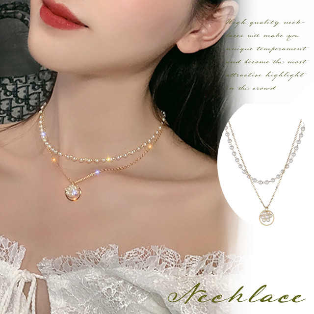 首飾り きれいめ ジュエリー重ね付け チェーンチョーカー 2連 チョーカーネックレス レディース ショート チェーンネックレス ネット通販 購入 激安 10代 代 30代 40代 春 夏 秋 冬 Roprot ロプロット ファッション レディースアパレル販売