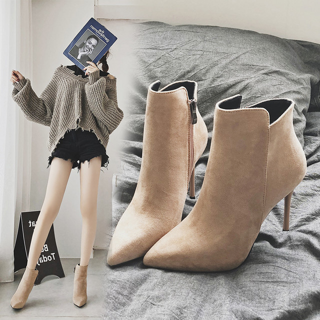 ピンヒールショートブーツ スキニー ウィンター レッド 靴 シューズ 秋冬 ヨーロピアン 韓国 オルチャン メッシュ ベージュ スニーカー ヒール ビジネス サンダル アースカラー 夏 秋 冬 厚底 ブーツ パンプス 11b Up Shoes Store