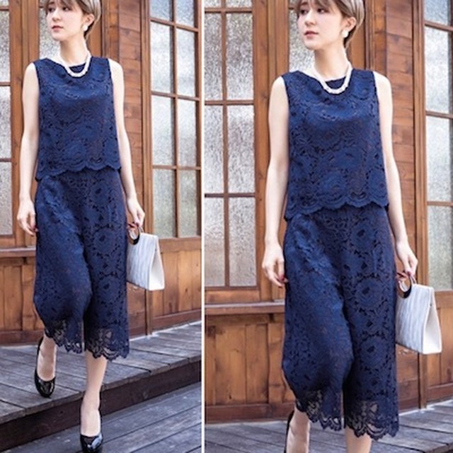 パーティードレス パンツドレス 大きいサイズ 結婚式 お呼ばれドレス 結婚式ドレス ドレス 結婚式 お呼ばれ パンツドレス レース Dressy Lily ドレッシーリリー プチプラドレスワンピース専門店