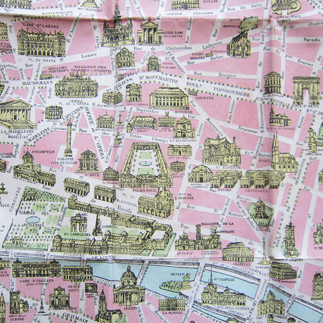 フランスアンティーク パリ市地図とモニュメント観光メトロ フランスアンティーク雑貨de Paris Bis