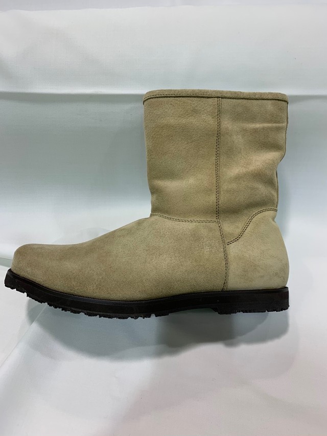 メンズ ｓａｌｅ ハッシュパピー ボア付き サイドジップブーツ M1309 雪道対応底 ホーン ベージュスエード 岩井信六商店