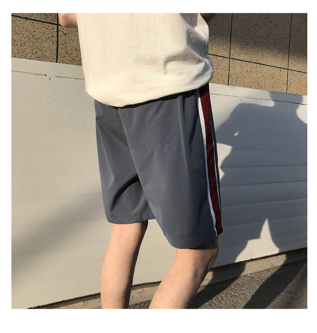 ライン ハーフパンツ スポーティ 夏 メンズ ブラック 黒 グレー 灰色 韓国 ストリート オルチャン 原宿 オシャr ファッション アパレル Rives