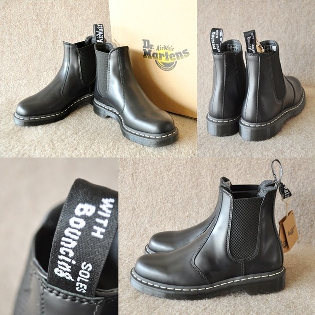 ドクターマーチン Dr Martens Core 2976 Ws ホワイトステッチ チェルシーブーツ Black サイドゴアブーツ ２６２５７００１ Bluelineshop