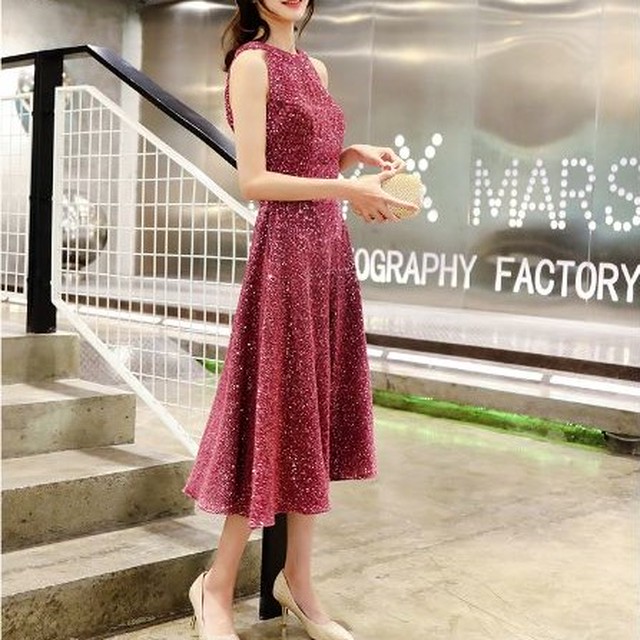 ワンピース レディース パーティードレス 40代 代 結婚式 韓国 10代 青 赤 白 およばれ 二次会 演奏会 ノースリーブ マキシ丈 ロング丈 おしゃれ フォーマル 上品 無地 春夏 Dress No Sato