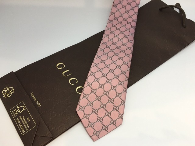 グッチ Gucci ネクタイ ピンク Gg柄 Manzoni