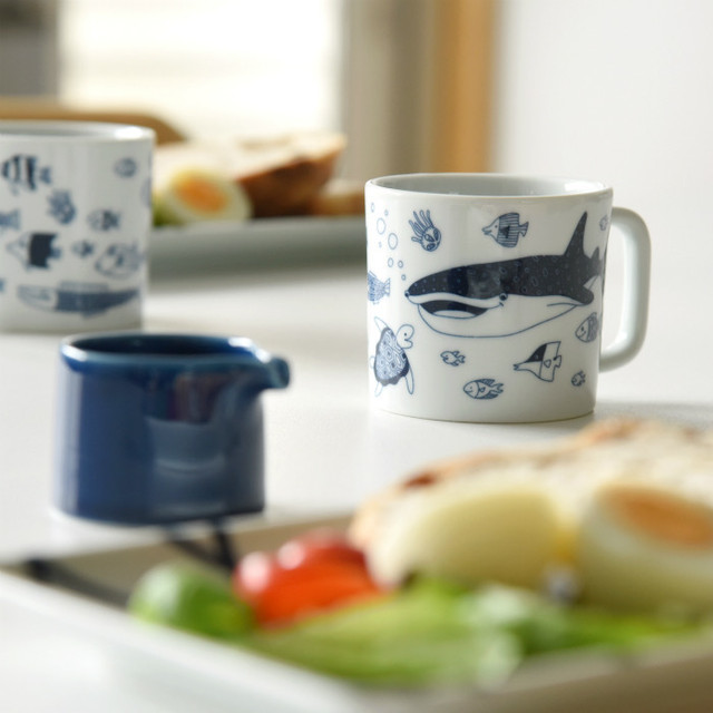 【波佐見焼】【natural69】【ココマリン】【cocomarine】【マグカップ】 食器 北欧 おしゃれ ジンベイザメ マンタ 海の生物 水族館