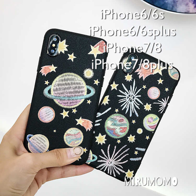 Iphone ケース 宇宙 地球 アース 刺繍 ポップ おしゃれ Mirumo