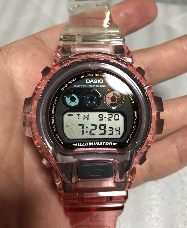 カシオ Gショック Dw 6900 カスタム クリア クリアxピンクxレッド Chang