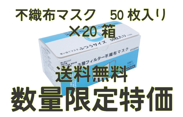 不織布マスク50枚入り 箱売り 神野織物