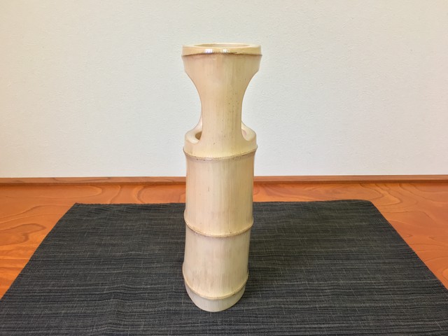 ハンドメイド 竹 置筒 花入 座禅 竹製 花器 花瓶 一輪挿し 茶 茶道 Chamolynn