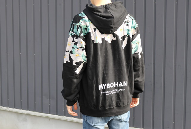 Mybohan Flower Hoodie 花柄 パーカー 黒 Xl Nt0914fb Stupid