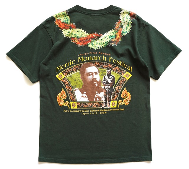 04 Merrie Monarch Festival レイ カラカウア王 プリントtシャツ グリーン 表記 M Gildan Magnolia Webstore 04 Merrie Monarch Festival レイ カラカウア王 プリントtシャツ グリーン 表記 M Gildan Magnolia Webstore