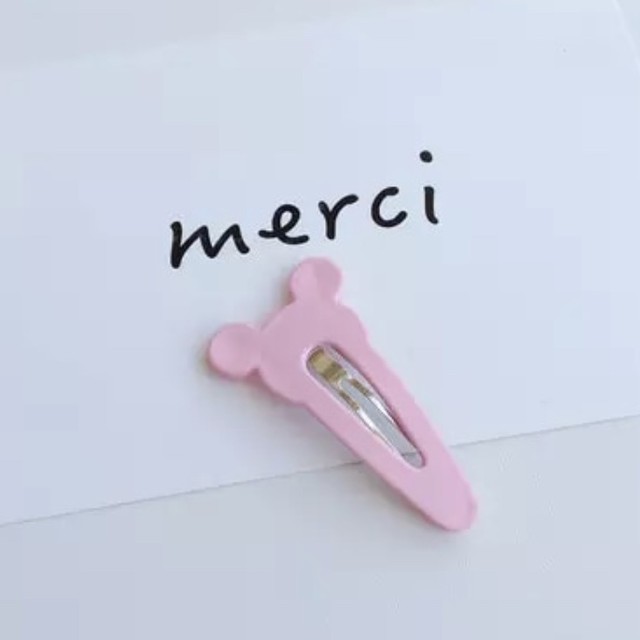 即納 選べる カラー 2個 セット 女の子 可愛い くまさん くすみカラー ヘアアクセサリー ぱっちん くま耳 くまピン 韓国 こどもふく Lafata