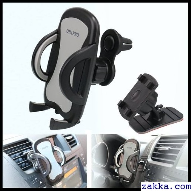 3 車 シルバー Gpsナビ スマホ Googleなどすべての4 6 4インチ Sony Samsung スマホスタンド Iphone スマホ 自動車エアベントと汎用型ダッシュボードに適応 360度回転 スマホホルダー Ohlpro２in１車載ホルダー 237 Kkk