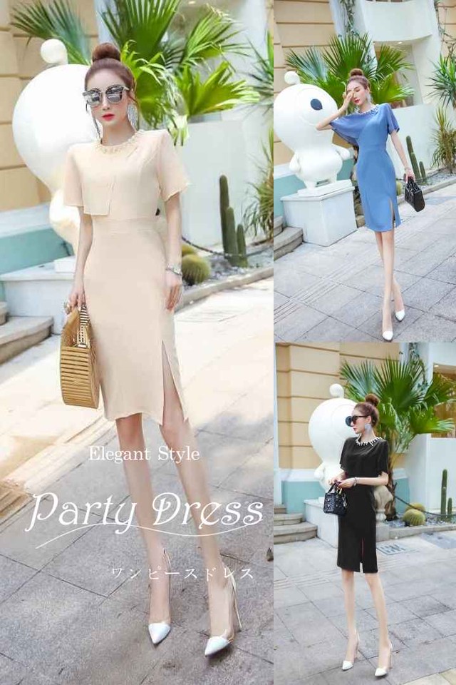 パーティドレス 結婚式 お呼ばれドレス 代 30代 40代 ワンピース ワンピースドレス 細身 韓国 ファッション レディース 夏 イベント 夏新作 セクシー スカート 結婚式 黒 An Allure