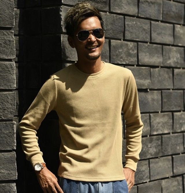 21 春 人気 サーマル 長袖 Tシャツ メンズ ロンｔ 無地 ワッフル シンプル サーフ Surf インナー 大人 カジュアル スマート コーデ 海 ビーチ 海外 リゾート ファッション Old Rookie