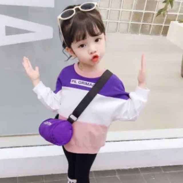 キッズ 切り返しカラフルトップス ロゴレギンスセットアップ 韓国子供服 Syanu Shop子供服 韓国子供服 韓国ベビー服 キッズベビー