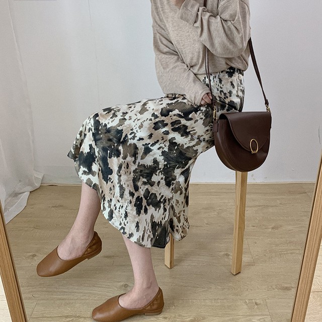 〈カフェシリーズ〉コーヒー牛乳のシフォンスカート【coffee milk chiffon skirt】
