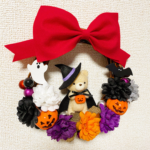 羊毛フェルト ハロウィン 秋 リース フラワーアレンジメント 飾り 壁面飾り 保育 仮装 衣装 ガーランド Festaria ホッとする癒しの空間と温もりを身近に