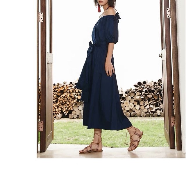 オフショルネイビーワンピース Fanfan Closet ファンファンクローゼット