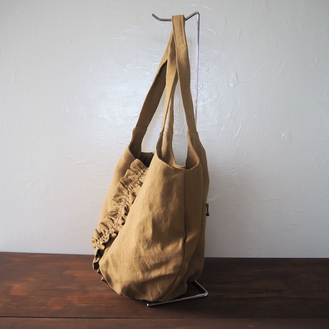 リネンのフリルショルダーバッグ Sui