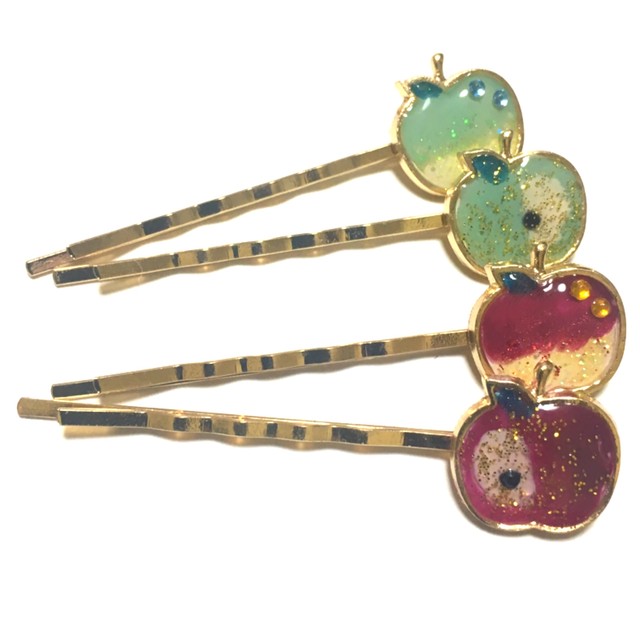 採れたてりんごヘアピンセット No Ther