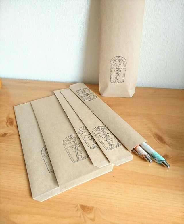 細長い 底マチ付きラッピング袋 サックス 紙雑貨やおしゃれなラッピング袋の通販 茸のお店