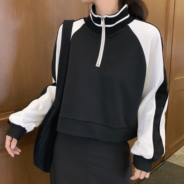 ニット トップス スポーツウェア ジョギングウェア ニット トレーナー レディース 長袖 ハーフジップ トレーナー ハイネック トップス ネット通販 購入 激安 10代 代 30代 40代 春秋冬 Roprot ロプロット ファッション レディースアパレル販売 ギフトショップ