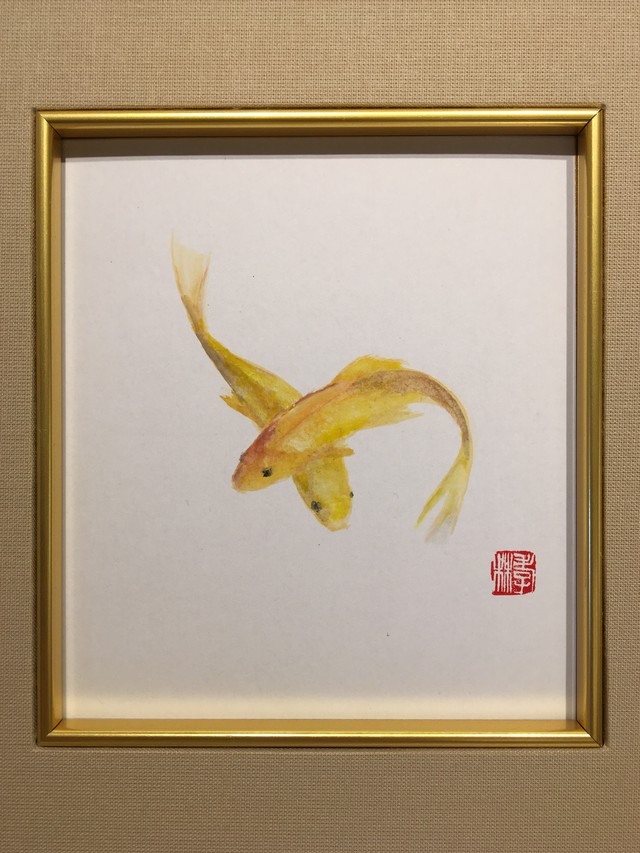 金魚 Gold Fish 日本画 水彩画 金魚 絵 絵画 直筆 ギフト 田中孝林 Online Store