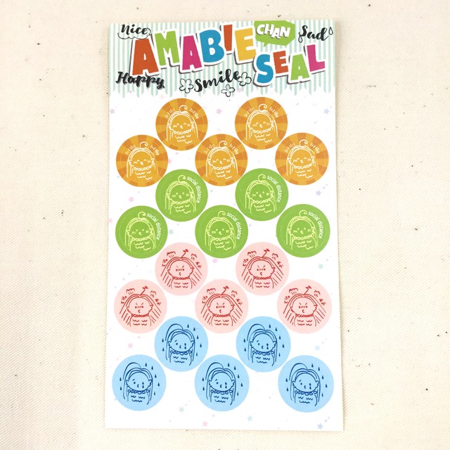 感情豊かなアマビエちゃんシール Prevo デザイナーオリジナルグッズショップ