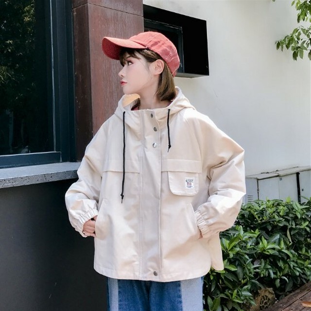 秋服 ウインドブレーカー オルチャン ファッション パーカー 韓国 秋新作 アウター マウンテンパーカー レディース ゆったり オーバーサイズ 大きいサイズ 女子会 ジャケット ショートコート Idear