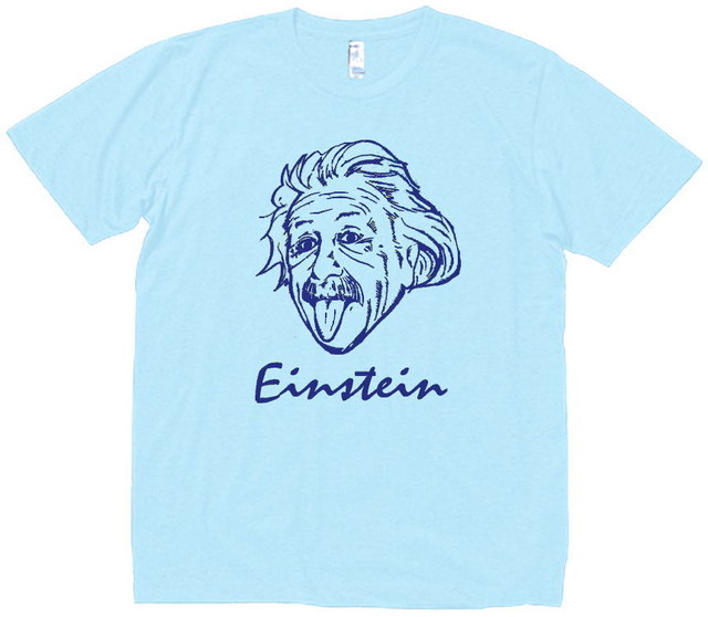 キャラ ロゴ 有名人 アインシュタイン 水色 Tシャツ No 4 Boo Tシャツ専門店
