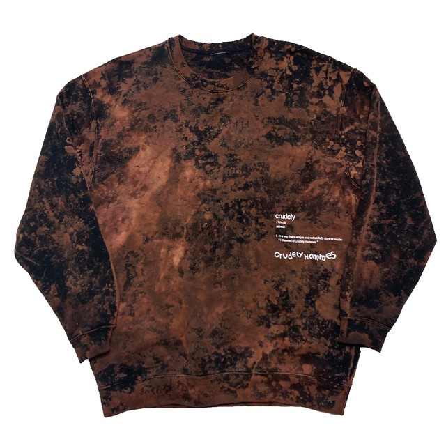 【Crudely Hommes】''Crudely'' Dictionary Tie-Dye Crew Neck Sweat